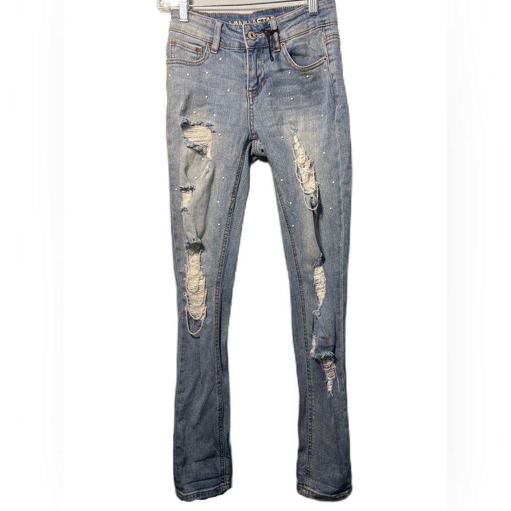 COPY - • Vanilla Star Mid Rise Pearl Skinny Jeans New Without Tags